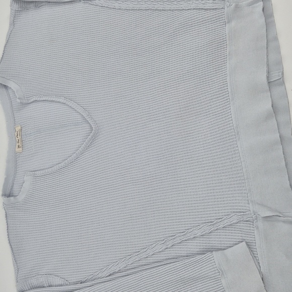 Free People Oversized Buttercup v-neck ribbed knit Thermal Top - Picture 3 of 12